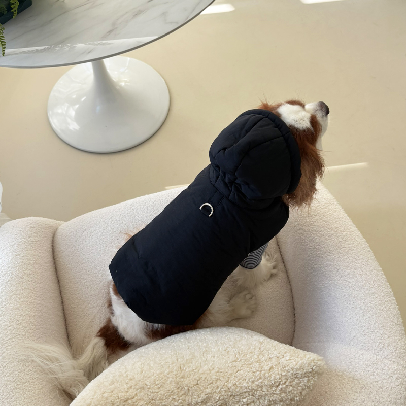 [NEW신상][무료배송] 해피댕댕 3초컷벨크로후드패딩 4종 (블랙,브라운,블루,옐로우) S-XL 13번째