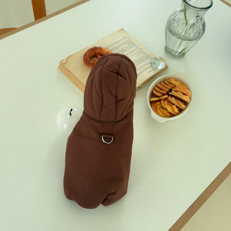 [NEW신상][무료배송] 해피댕댕 3초컷벨크로후드패딩 4종 (블랙,브라운,블루,옐로우) S-XL 15번째