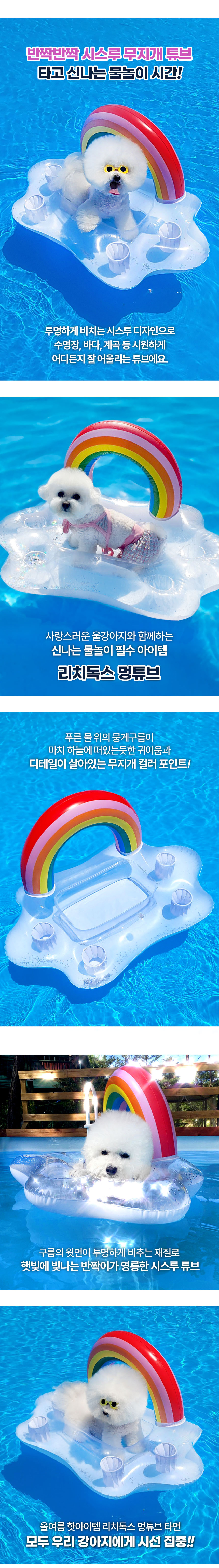 [NEW신상][무료배송] 리치독스 시스루 무지개 튜브 2번째