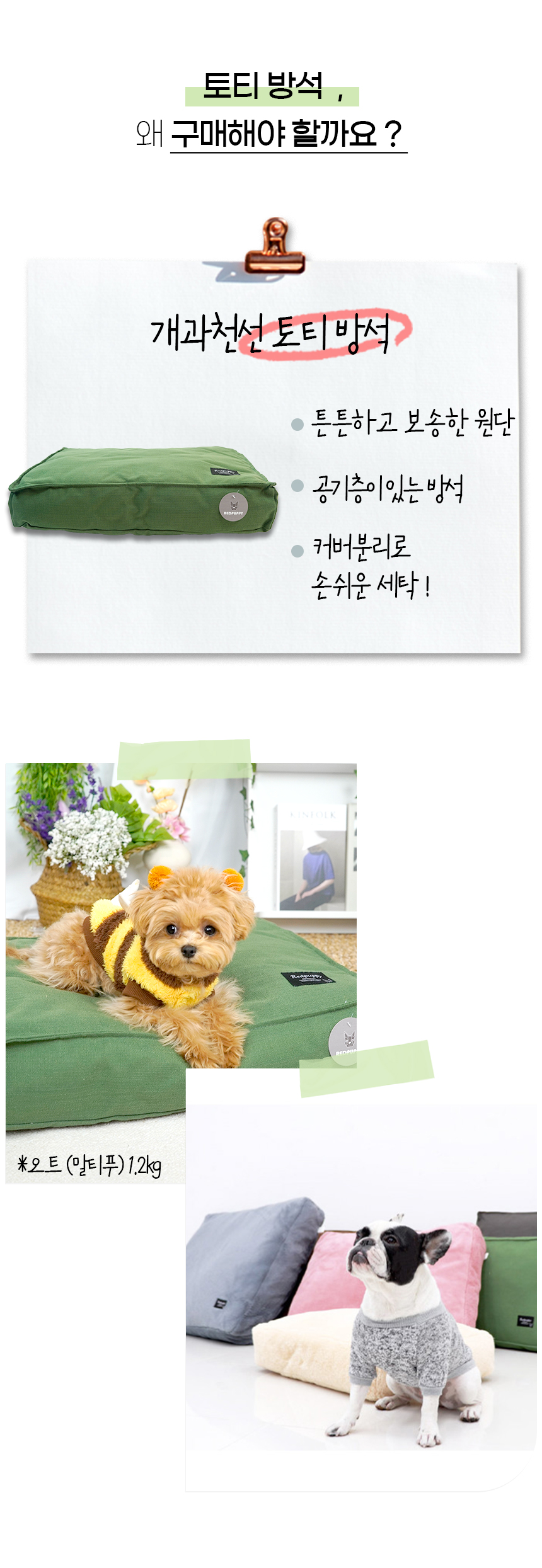 [NEW신상][무료배송] 개과천선 토티 방석 (그린티/그레이/코코아/아이보리/다크 핑크/다크 그레이) 6번째