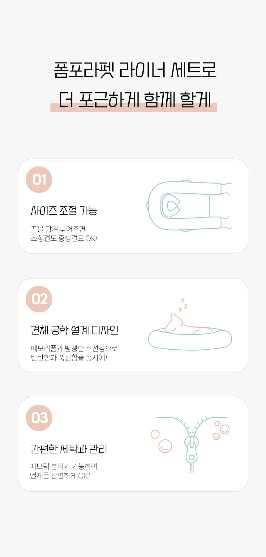[NEW신상][무료배송] 폼포라펫 클래식  라이너 세트 2번째