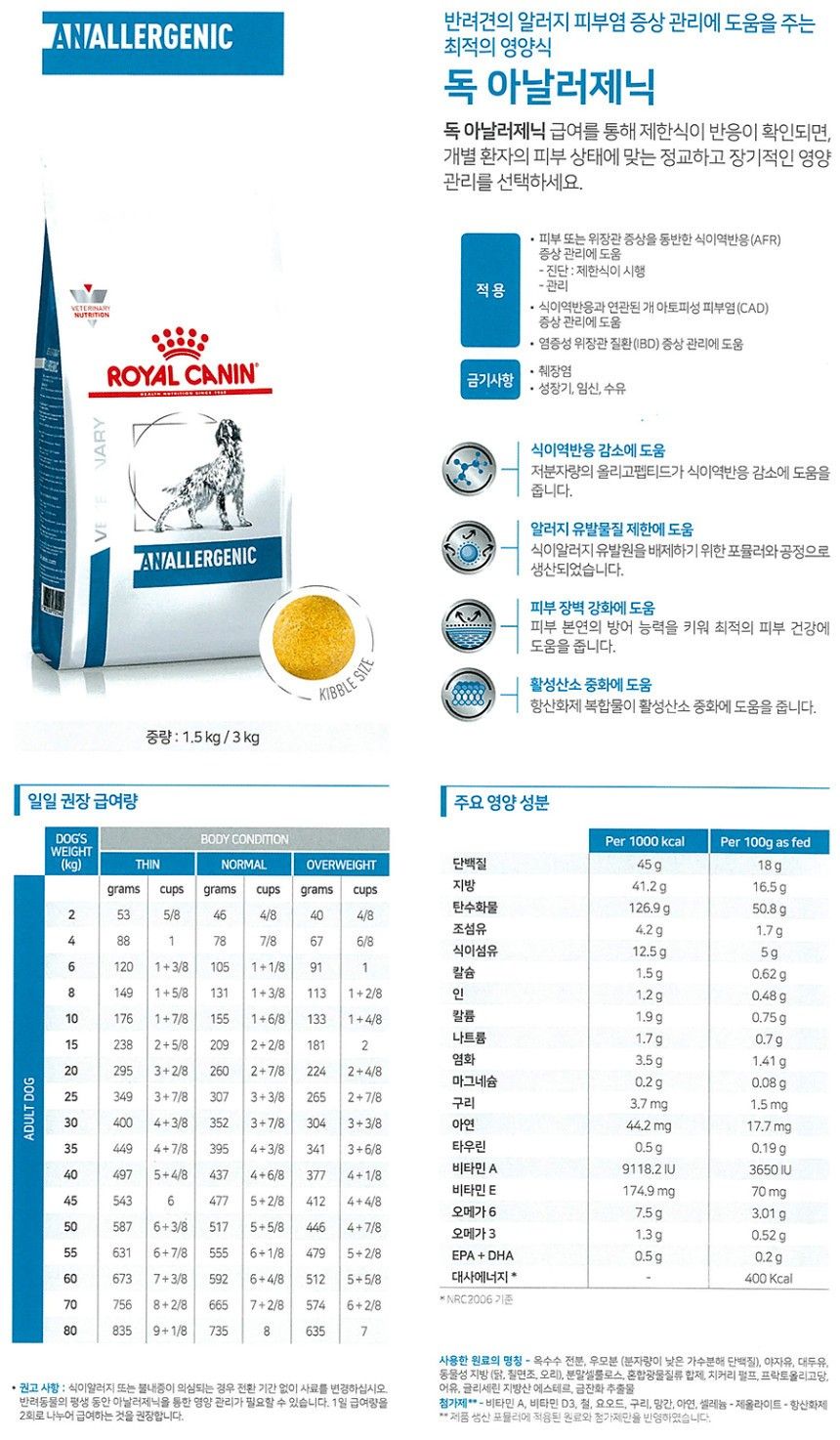 [무료배송] 로얄캐닌 독 아날러제닉 3kg 1번째