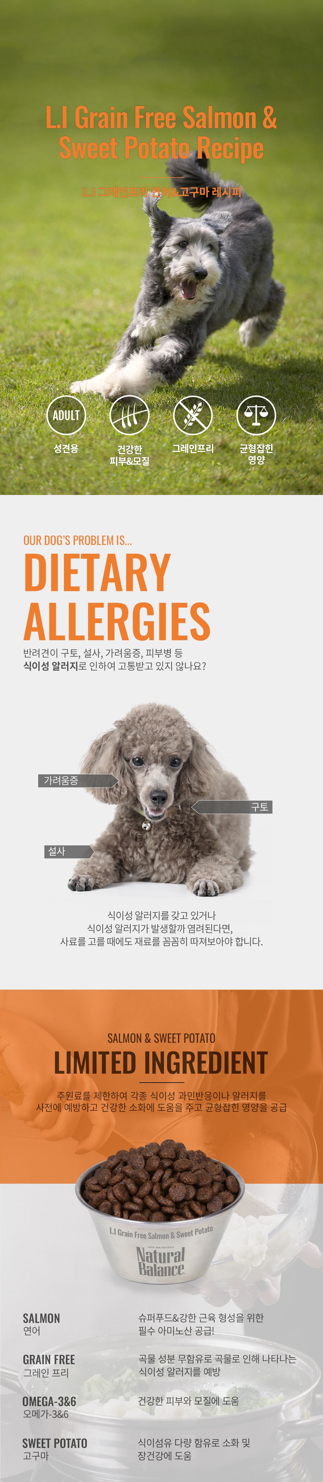 내추럴발란스 독 LID 연어&고구마 스몰브리드 포뮬라 모음 3번째