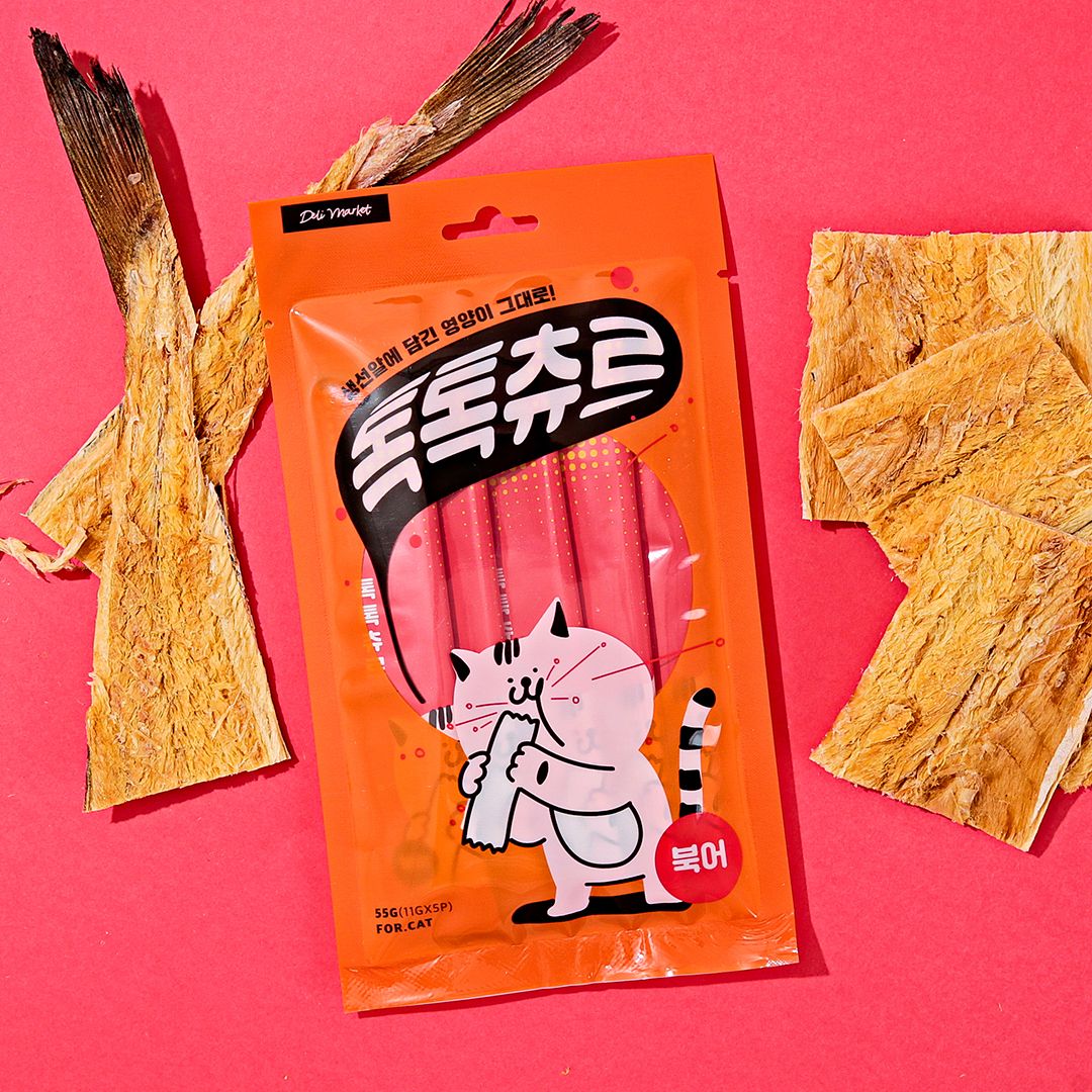 [유통기한임박, 23년8월7일] 델리마켓 톡톡츄르 북어 11g*5p  1번