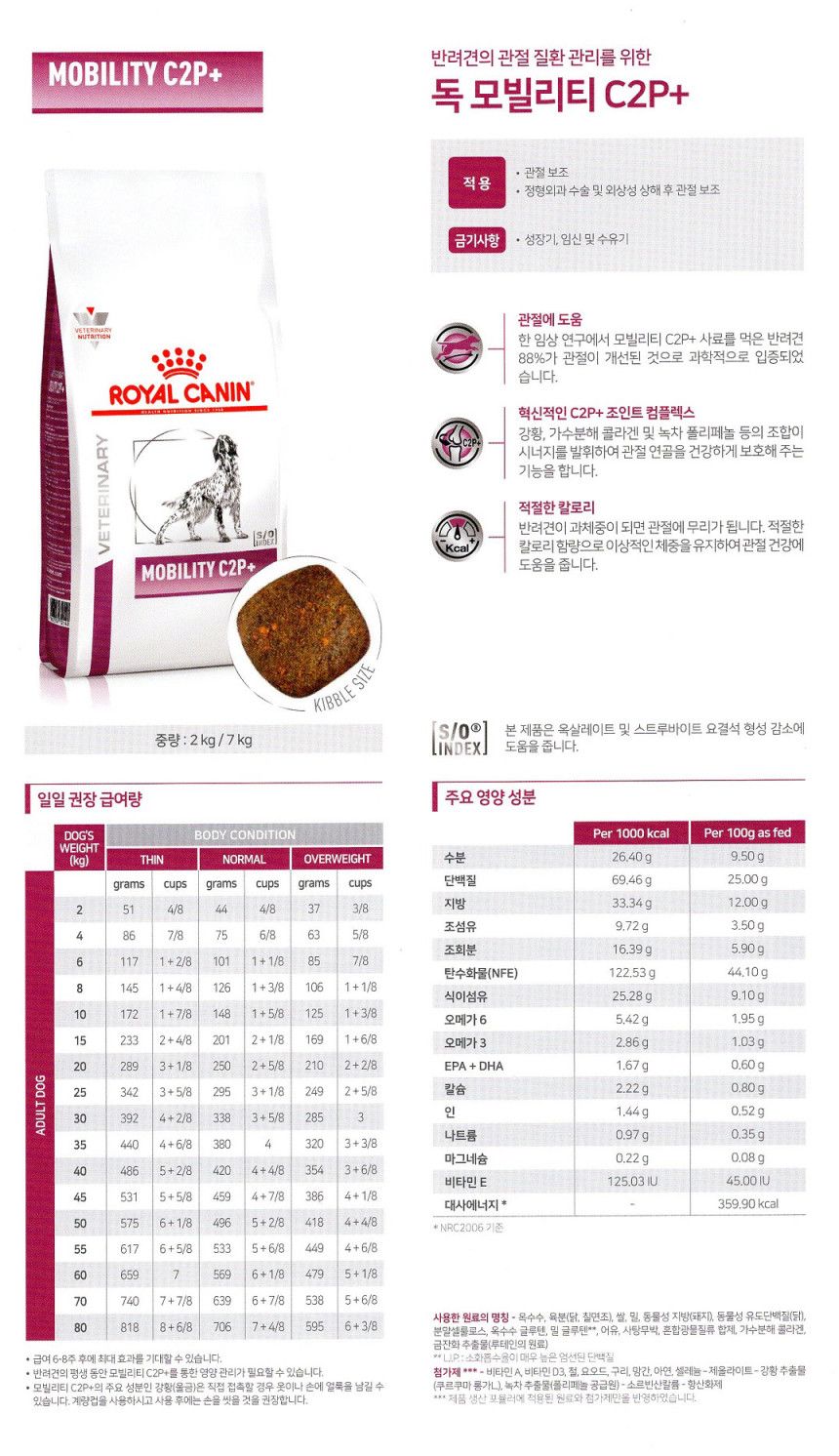 [무료배송] 로얄캐닌 독 모빌리티 서포트 CP2+ 2kg 1번째