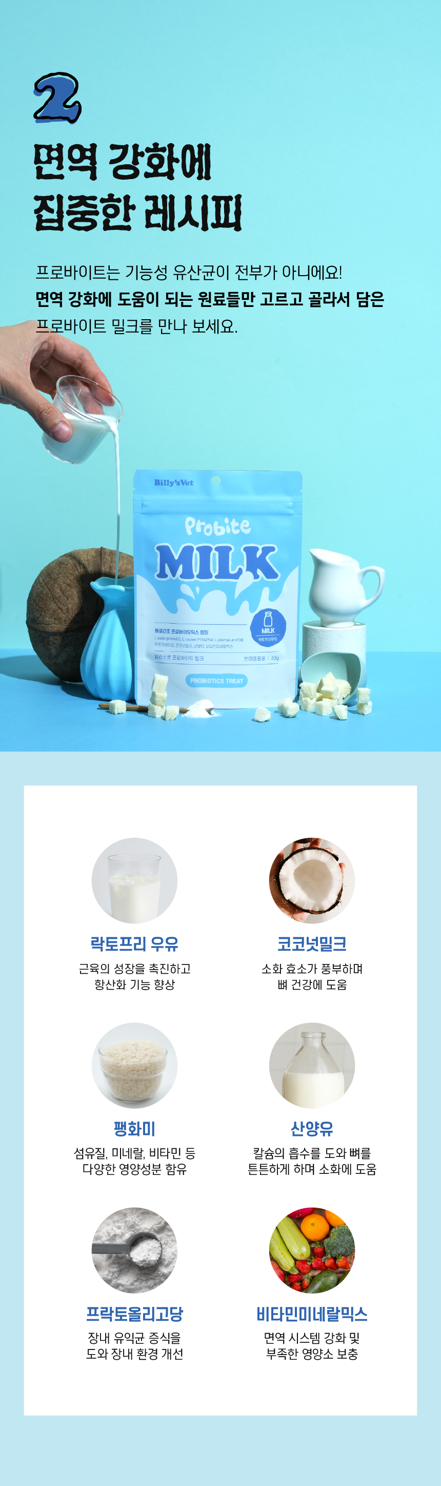 [NEW신상][무료배송] 빌리스벳 면역강화 프로바이트 밀크 30g 3번째