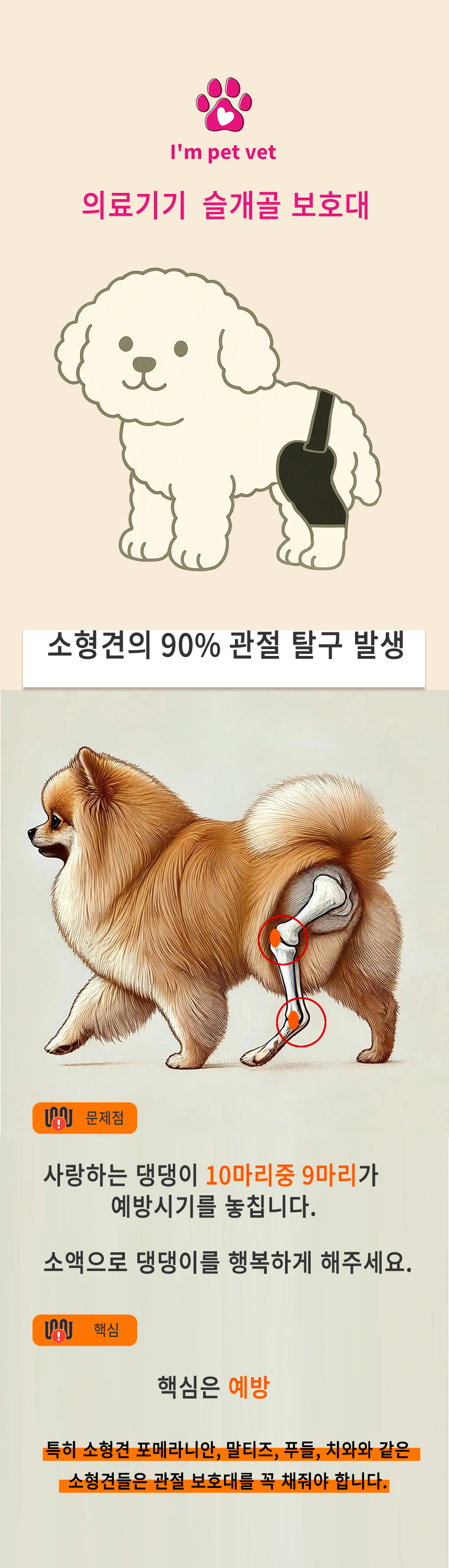 [무료배송] 아임펫벳 슬개골 탈구 보호대  IMPET-S1 2번째