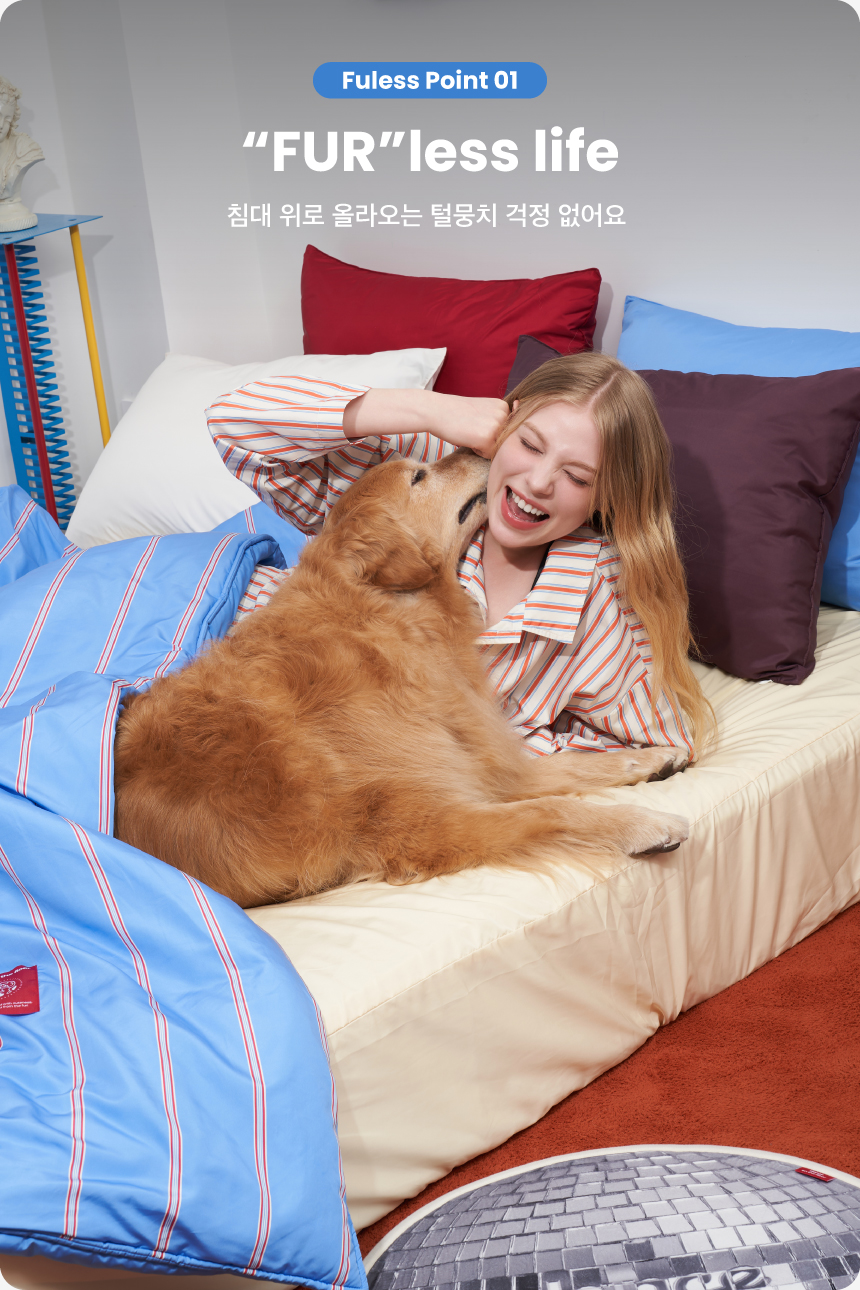 [핑프특가][무료배송] 댄스온더플로어 털이 붙지 않는 리버서블 퍼리스 베딩 4번째