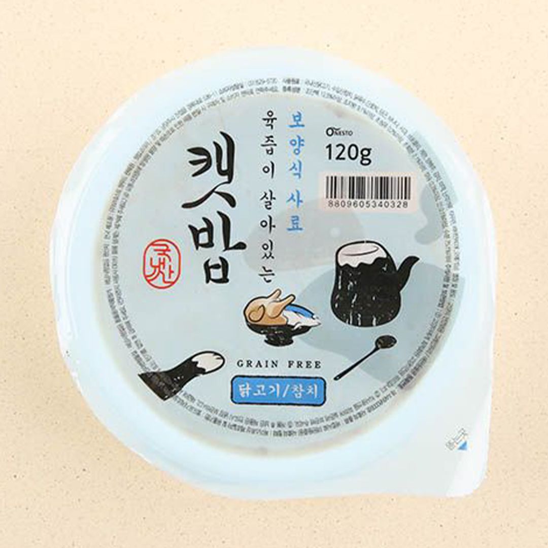캣밥 보양식사료 닭고기&참치 캔 120g 0번
