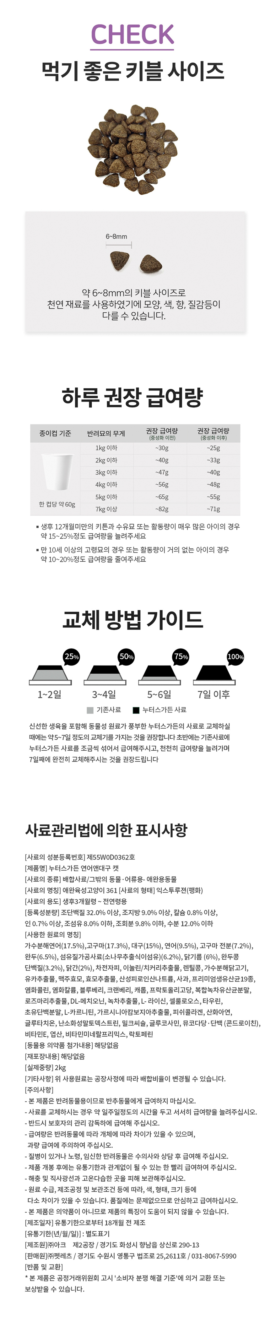 [무료배송] 누터스가든 연어앤대구 캣 2kg 헤어볼 장건강 9번째