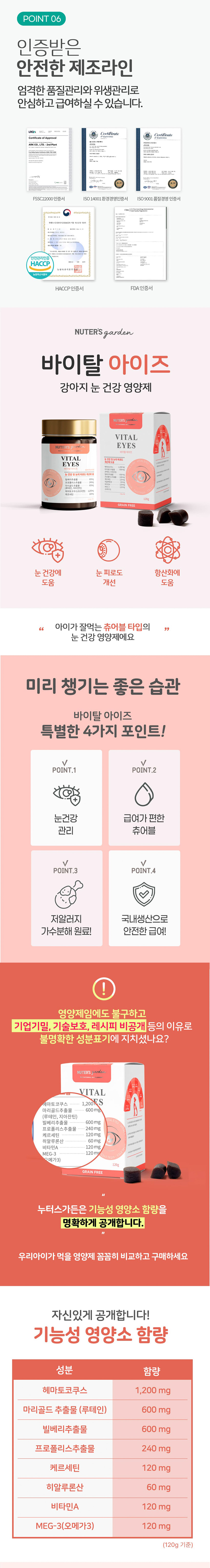[무료배송] [2개] 누터스가든 강아지 바이탈 기능성 영양제 120g 9번째