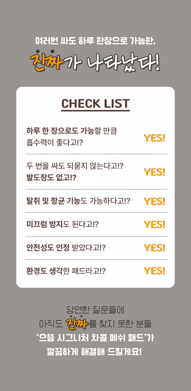 [무료배송] 으뜸 시그니처 차콜 논슬립 배변패드 소형(50매) 2번째