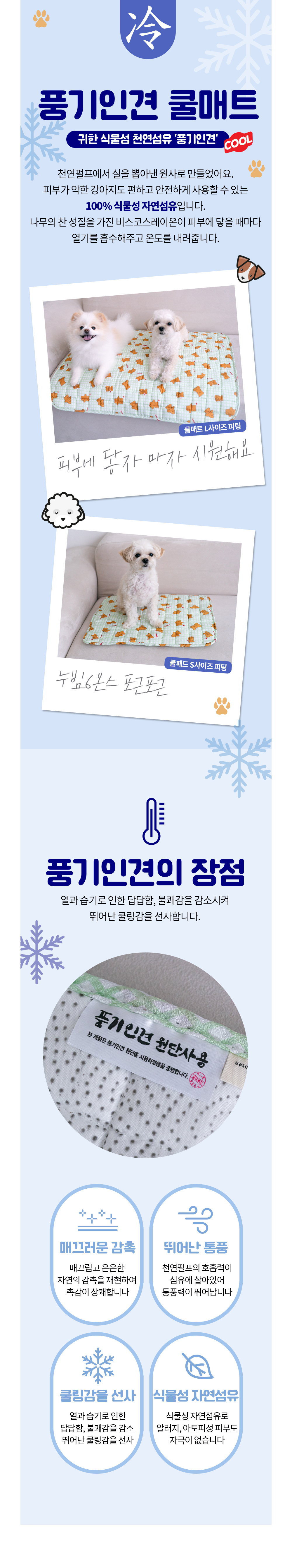 [무료배송] 댕숩 곰돌이 인견  침대 그린/퍼플 S/L 1번째