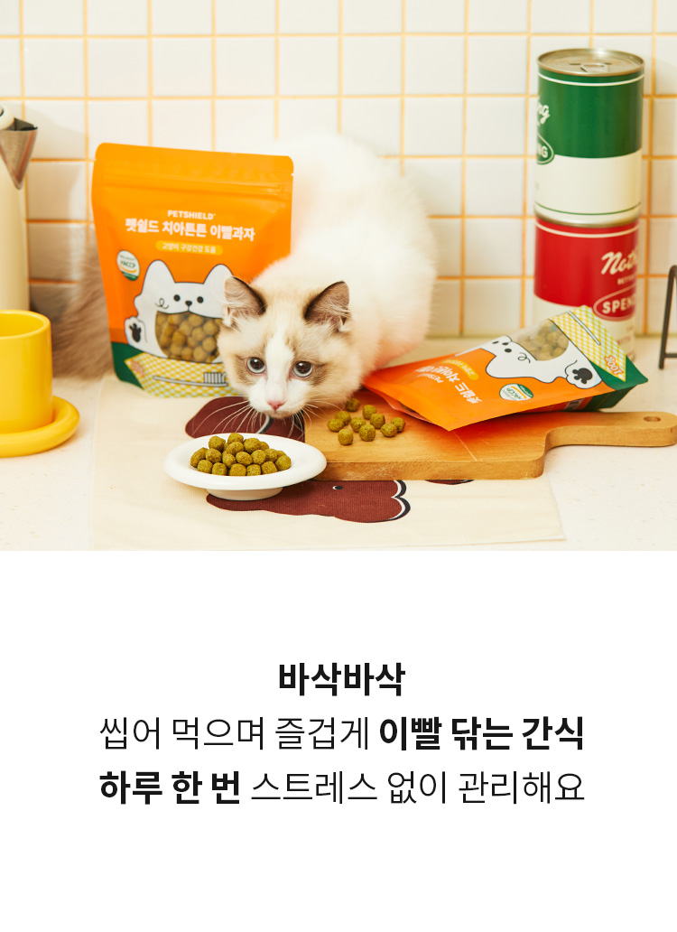 [무료배송] 펫쉴드 캣 치아튼튼 이빨과자 100g 5번째