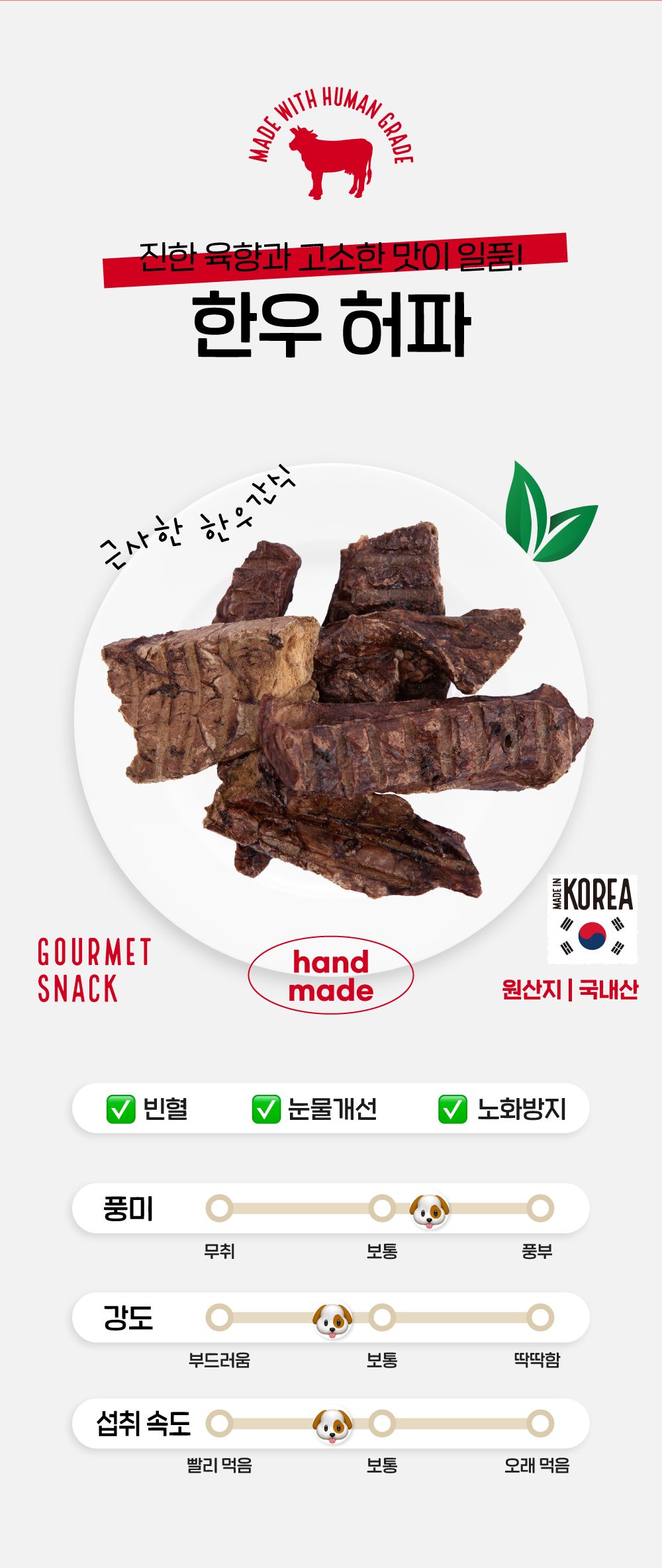 [무료배송][3개] 슈퍼포우 독 한우 허파 50g 6번째