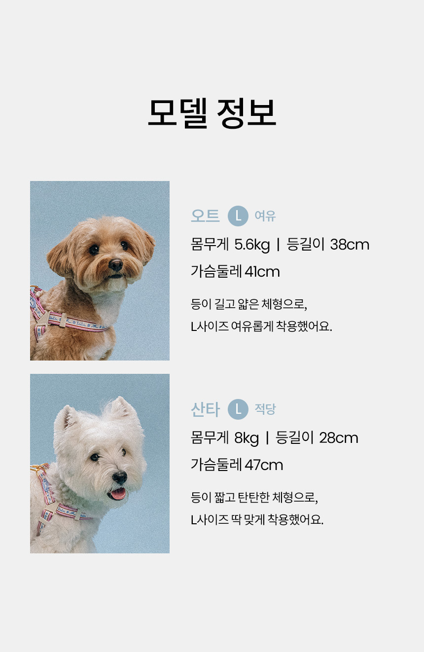 [무료배송] 리카리카 플레어 하네스 L자형 핑크/민트 M-L 14번째