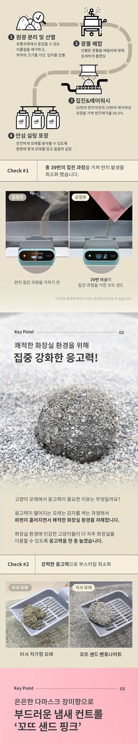 [무료배송] [3개] 꼬뜨 샌드 벤토나이트 핑크 6kg 3번째