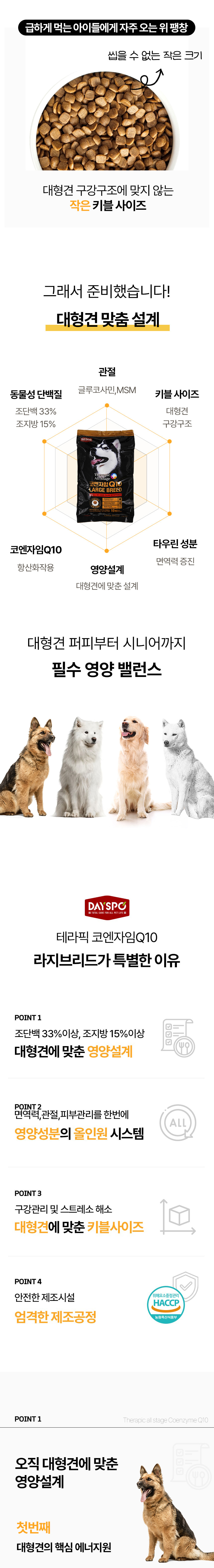 [무료배송] 데이스포 독 코엔자임Q10 10kg 라지브리드(중대형견) 사료 5번째