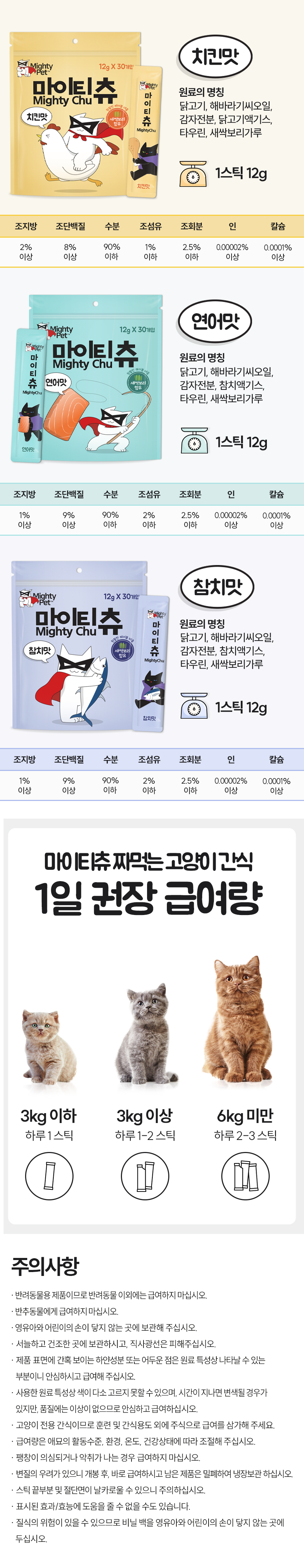 [무료배송] 마이티펫 고양이 간식 마이티츄 30P [모음] 6번째