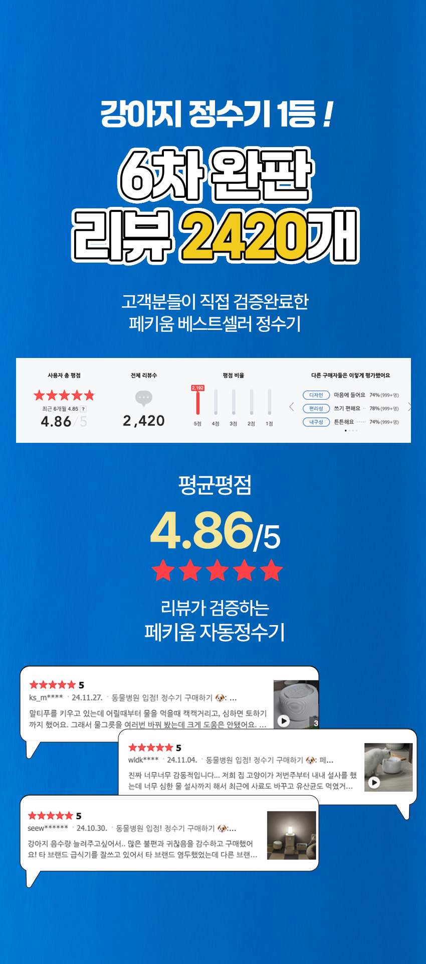 [무료배송] 페키움 쉿! 자동 정수기 3번째