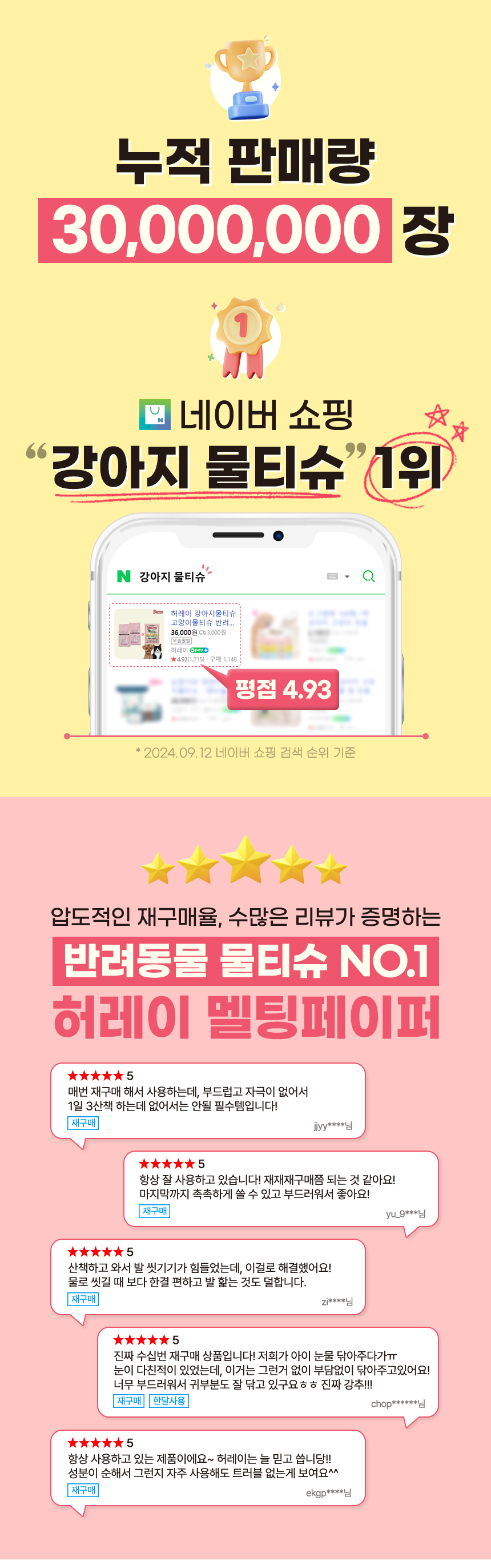 [무료배송] 허레이 멜팅페이퍼 130매 리필 1번째