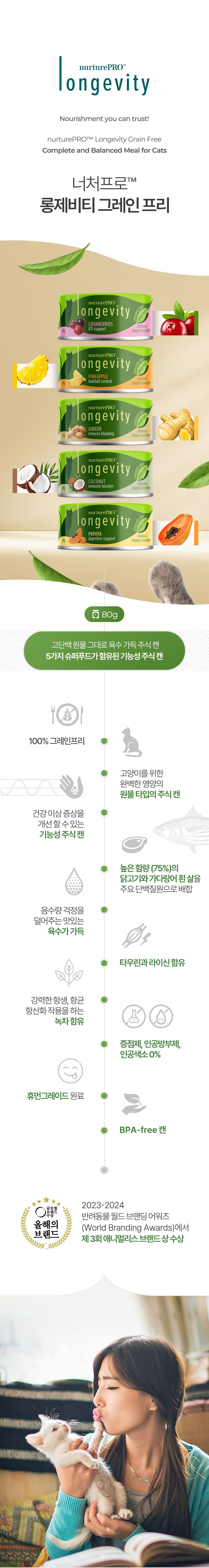 롱제비티 닭고기와 가다랑어 파파야 (소화 촉진) 80g 1번째