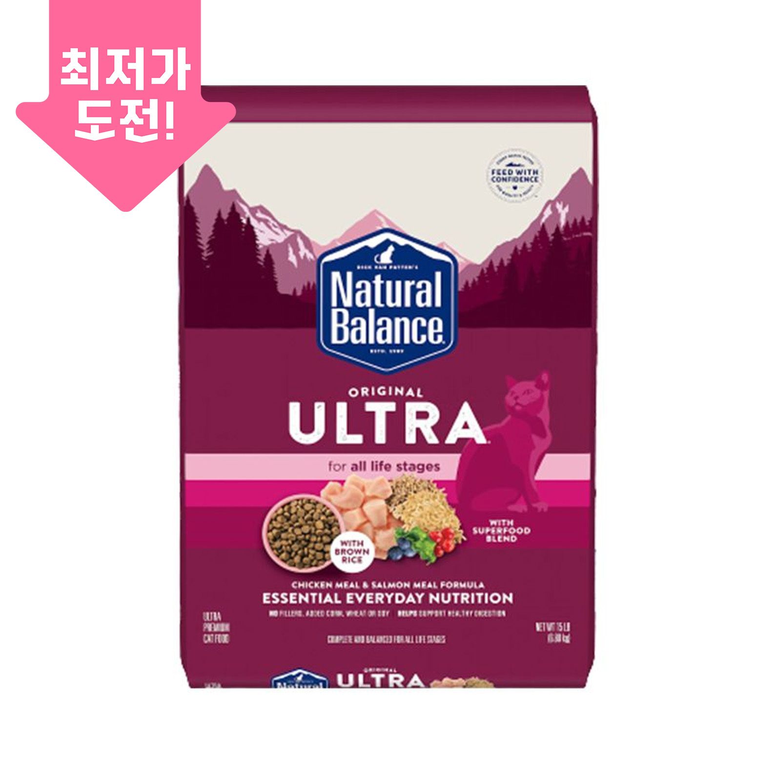 내추럴발란스 캣 울트라 프리미엄 WBH 닭&연어 포뮬라 6.81kg 0번