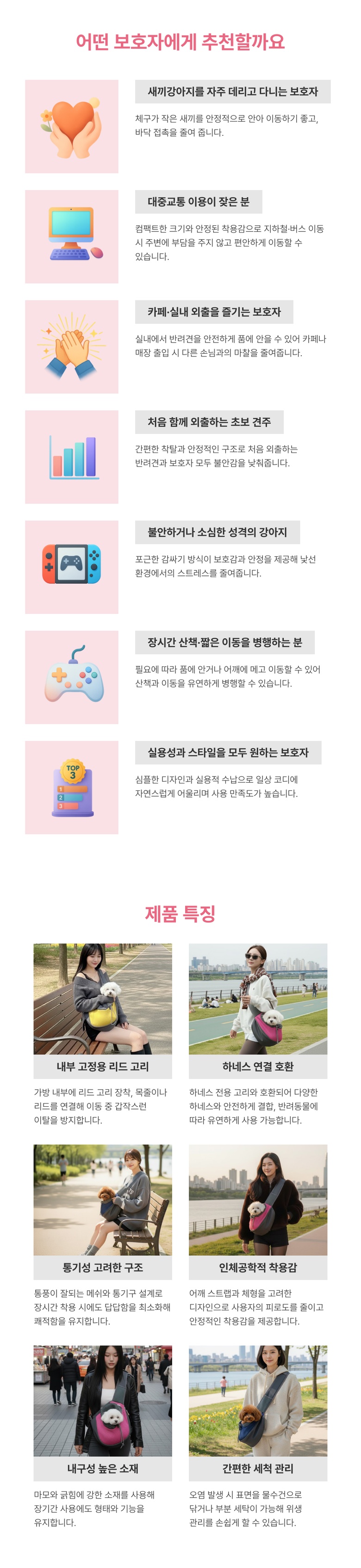 [무료배송] 예보들 슬링백 이동가방 블루 3번째