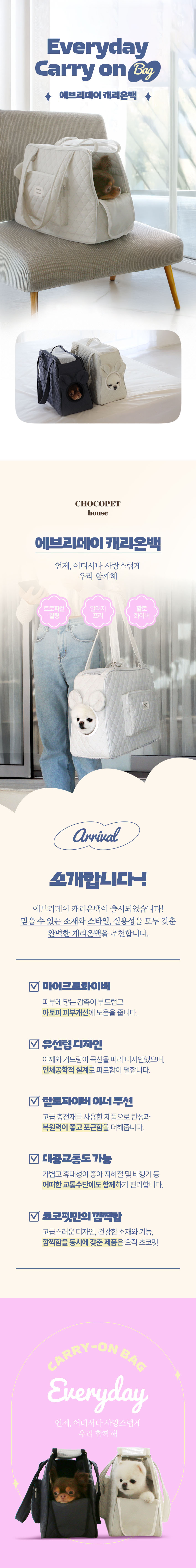 [NEW신상][무료배송] 초코펫하우스 독 이동가방 에브리데이 캐리온백 1번째