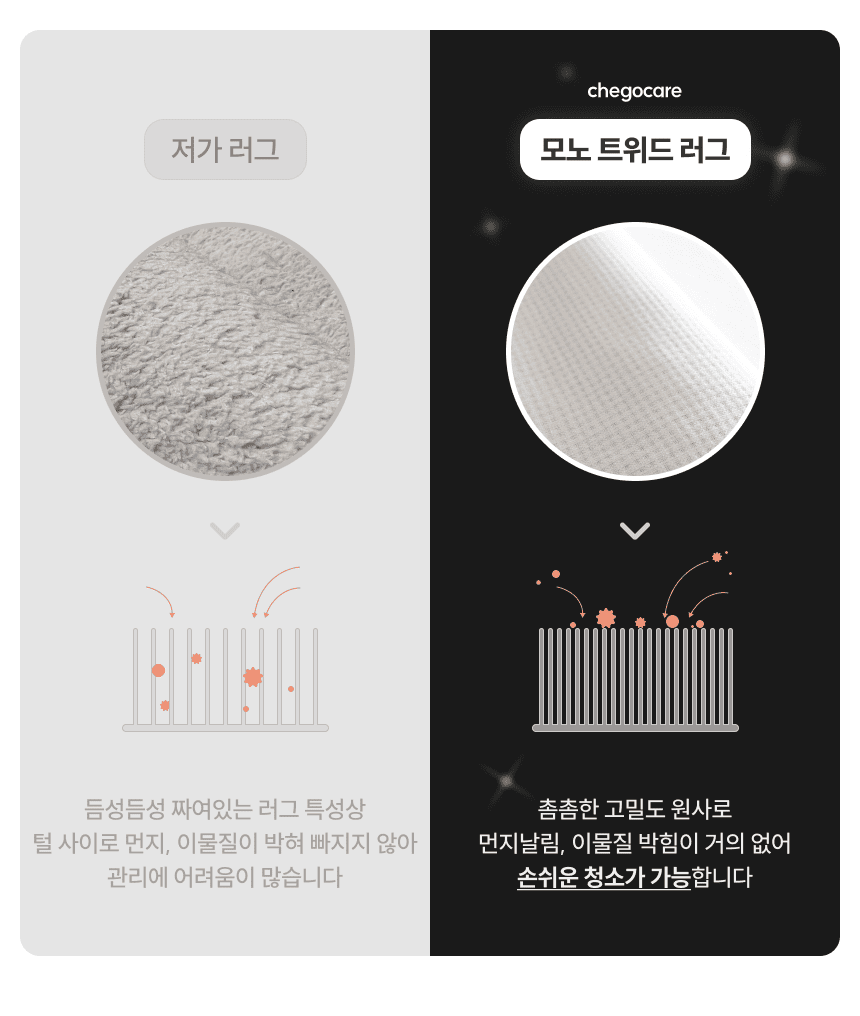[NEW신상][무료배송] 체고케어 트위드 카페트 생활방수 먼지없는 털안붙는 러그 13번째