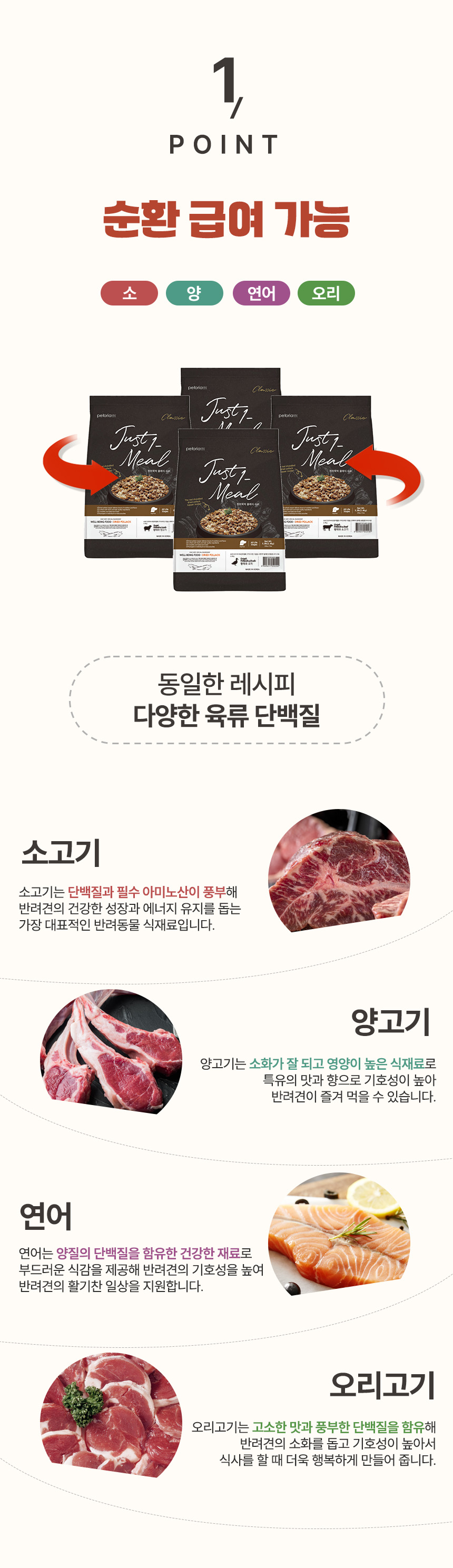 [무료배송] 펫토리아 한끼뚝딱 독 클래식 오리 1kg 17번째