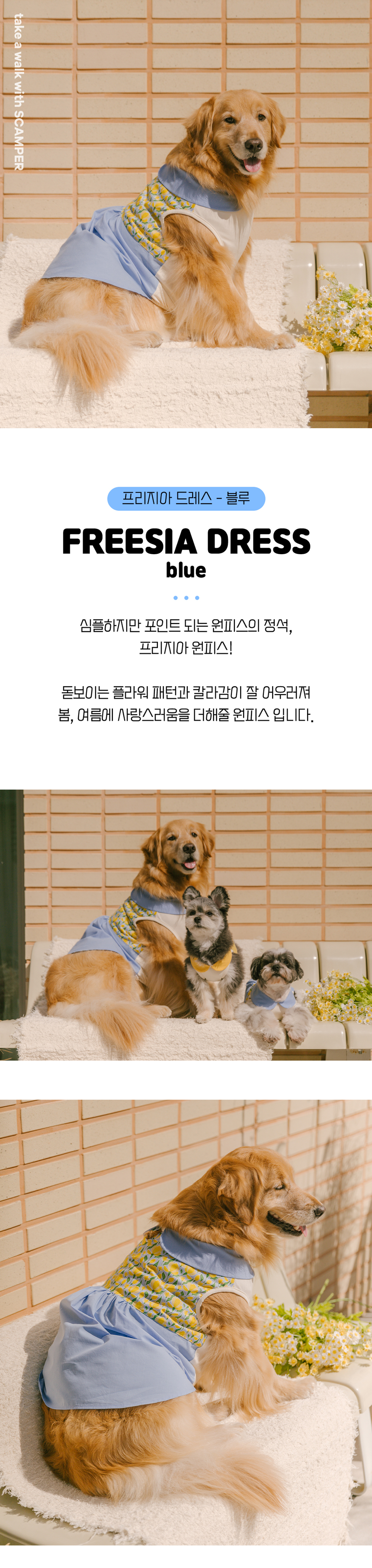 [무료배송] 스캠퍼 프리지아 원피스 대형견 블루 3XL-5XL 2번째