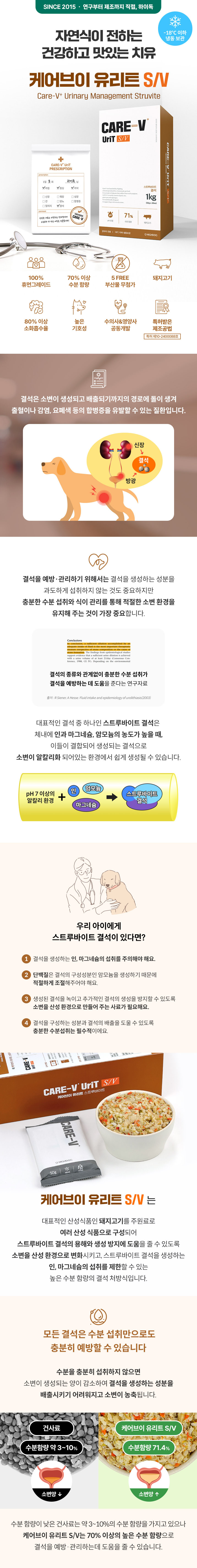 [무료배송] 하이독 케어브이 유리트 S/V 결석 스트루바이트 방광염 유리너리 처방식 1kg 1번째