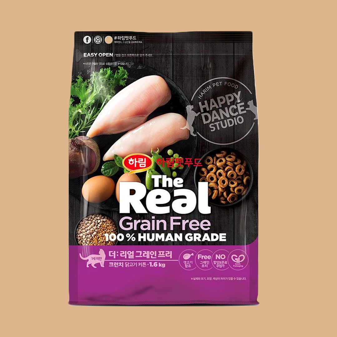 더리얼 캣 그레인프리 크런치 닭고기 키튼 1.6kg 0번