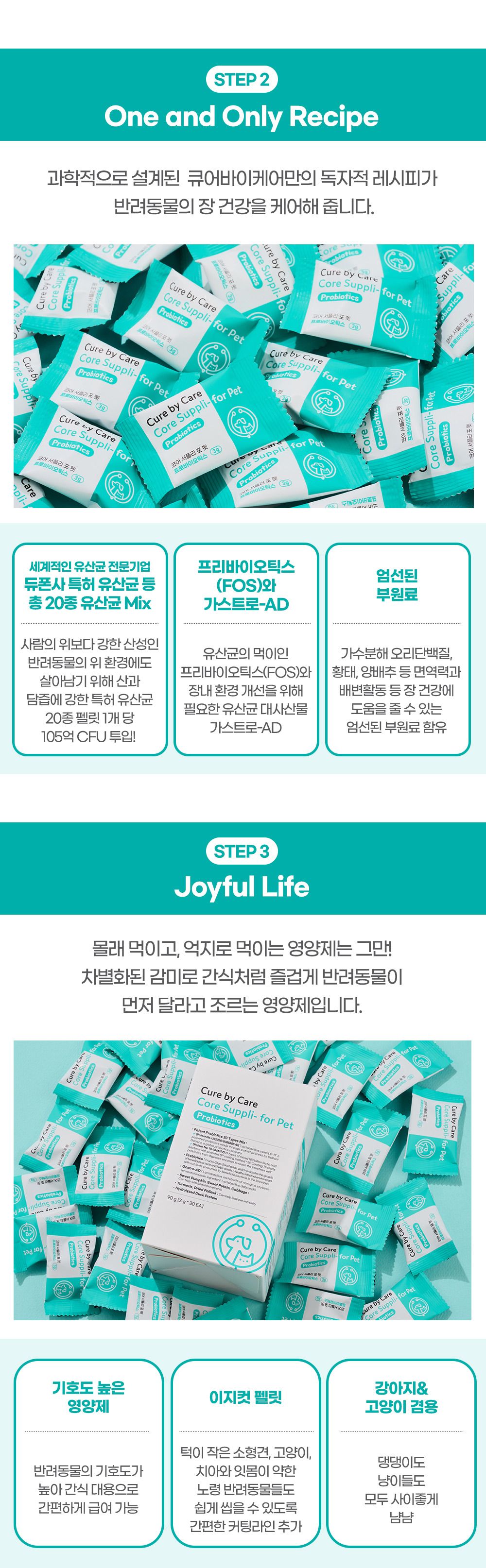 [무료배송] 큐어바이케어 코어 서플리 포 펫 프로바이오틱스 4번째