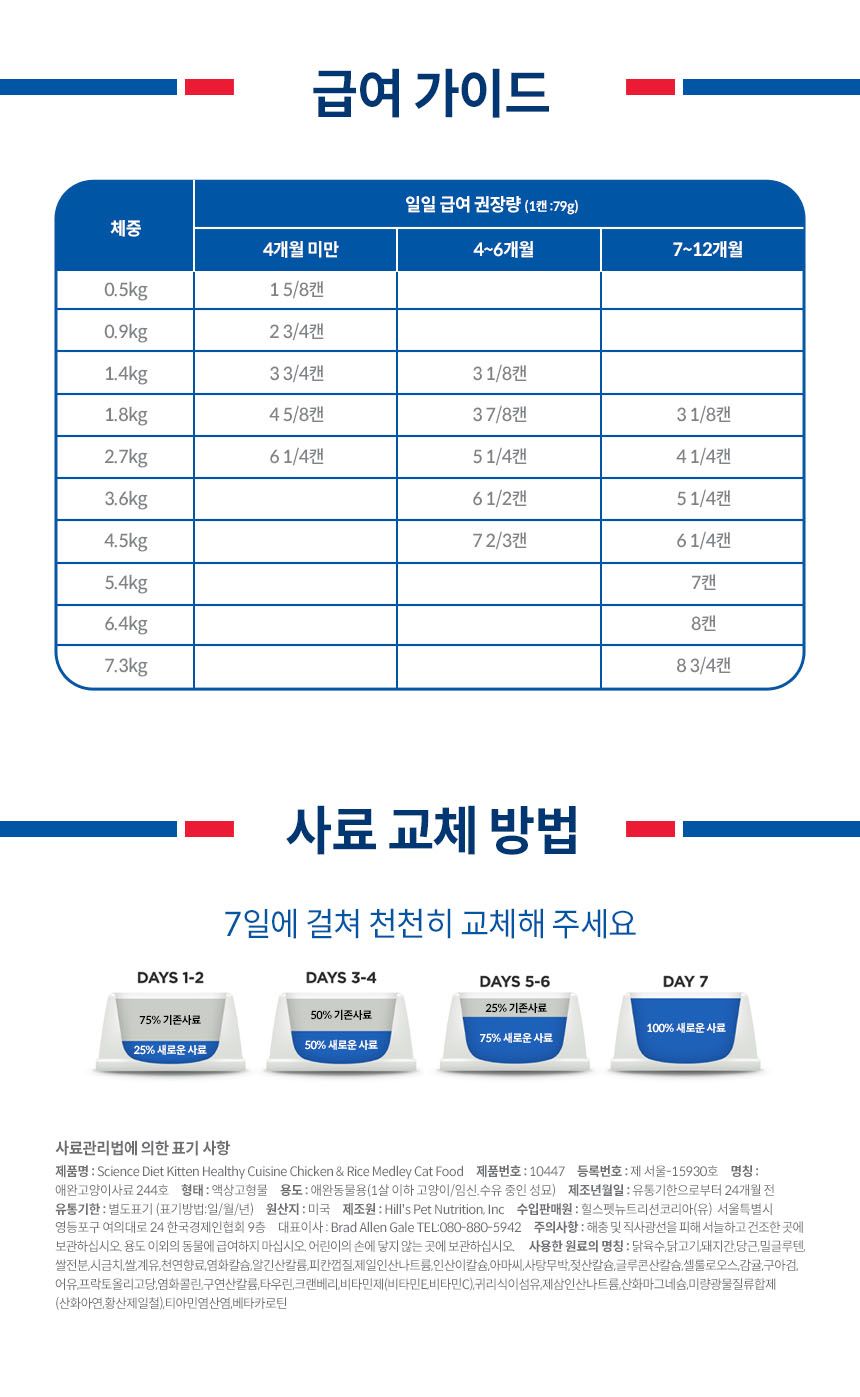 [심쿵펫페어][3+1] 힐스 캣 스튜 치킨&쌀 키튼 캔 79g 7번째