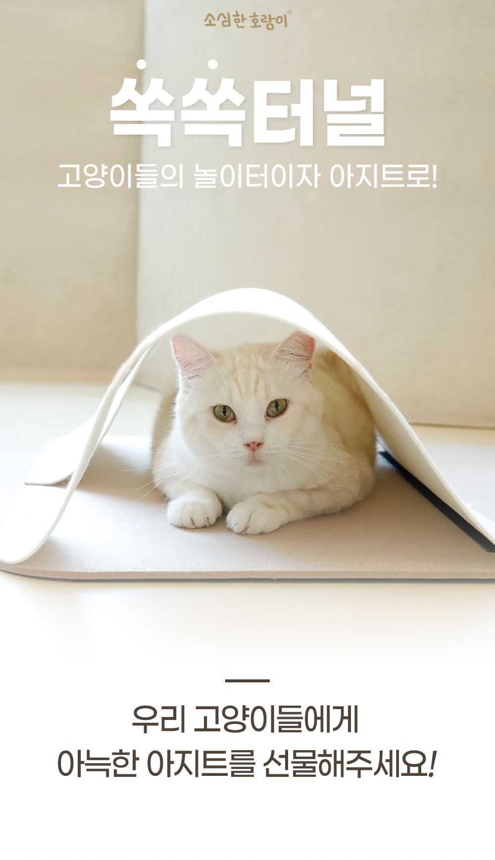 [NEW신상]소심한호랑이 쏙쏙터널 4P 특대형 아이보리&화이트 2번째