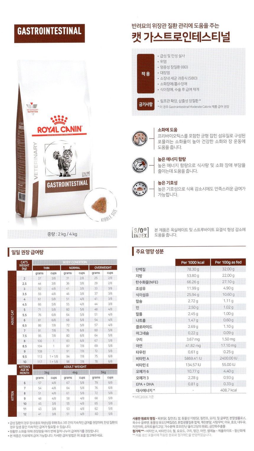 [무료배송][2개] 로얄캐닌 캣 가스트로 인테스티널 2kg 1번째