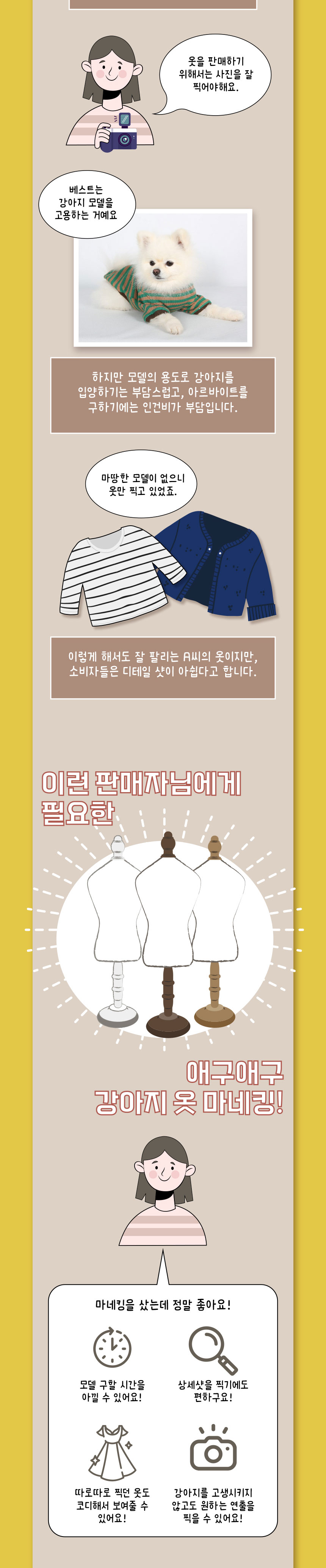 [무료배송] 애구애구 강아지 옷 피팅 미니 마네킹 5번째