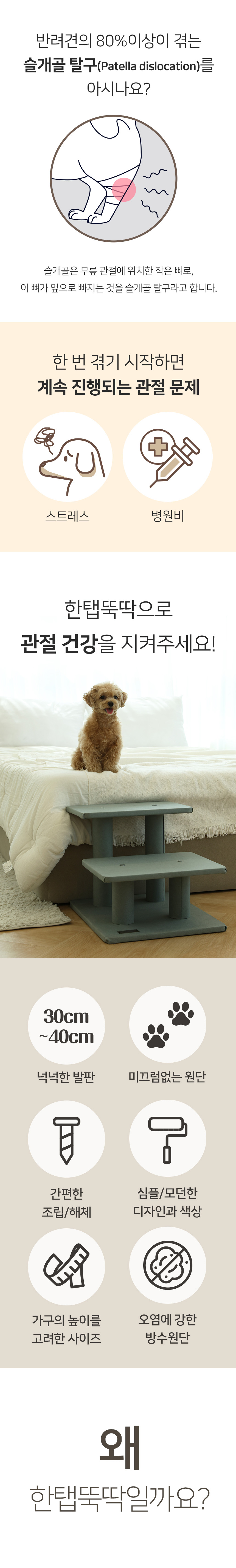 [NEW신상][무료배송] 펫토리아 한탭뚝딱 강아지 방수원단 계단 3단 논슬립 3종 (블루그레이/다크브라운/다크그레이) 2번째