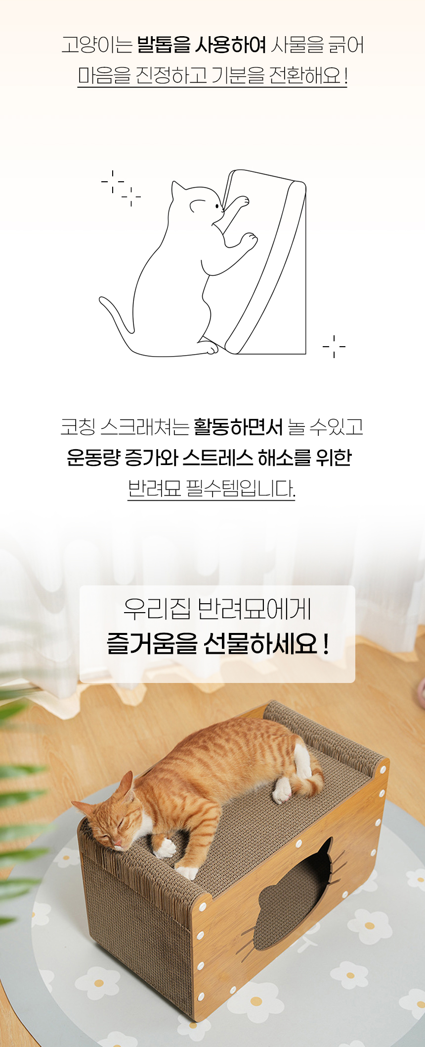 [NEW신상]개과천선 캣 코칭 스크래쳐 하우스 2번째