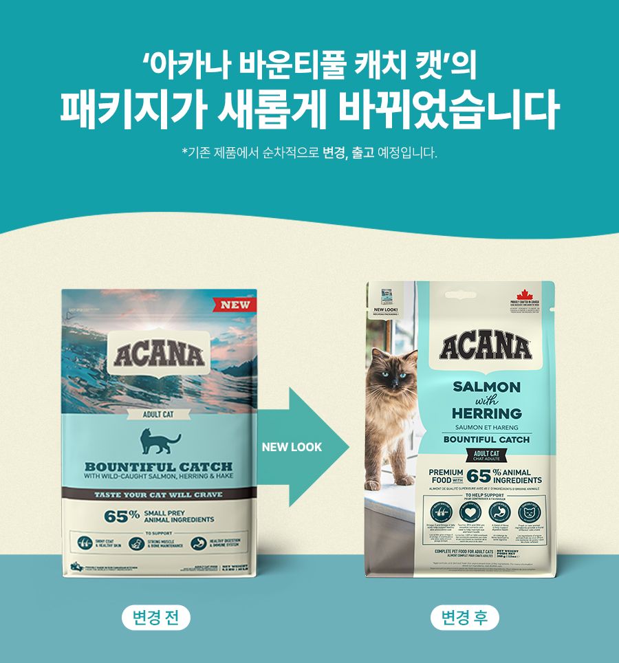 [핑프특가][유통기한임박, 26년1월11일] 아카나 캣 바운티풀 캐치 1.8kg 1번째