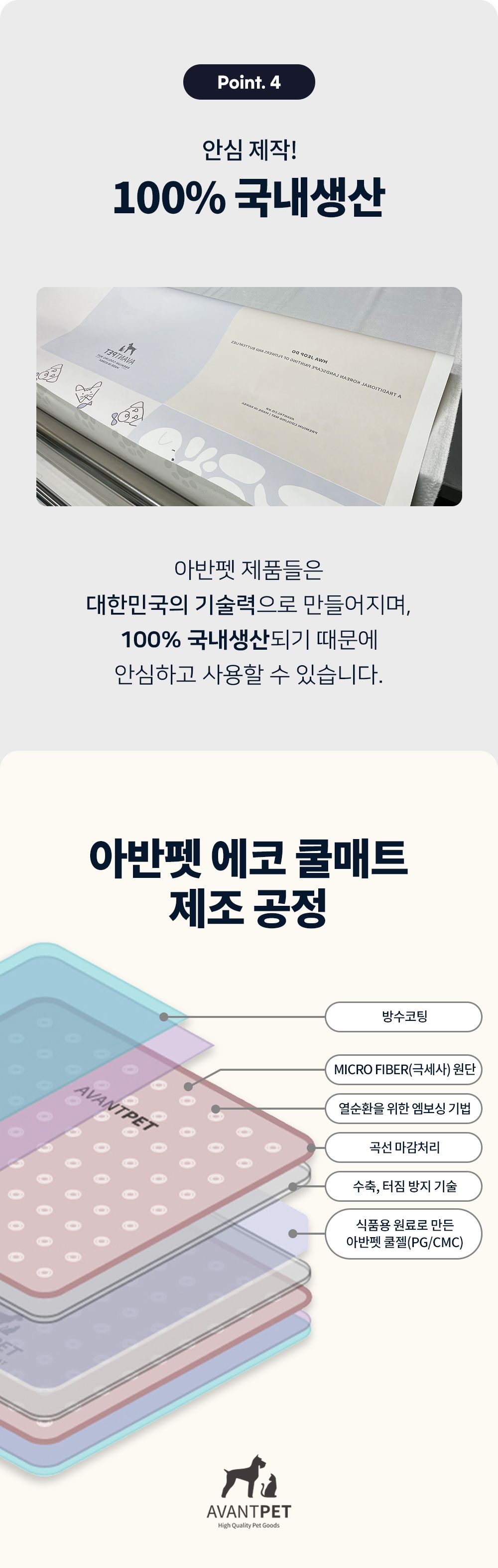 [무료배송] 아반펫 곰팡이제로 에코 쿨매트 라이트그레이/캔디핑크/프레시민트 S-L 15번째
