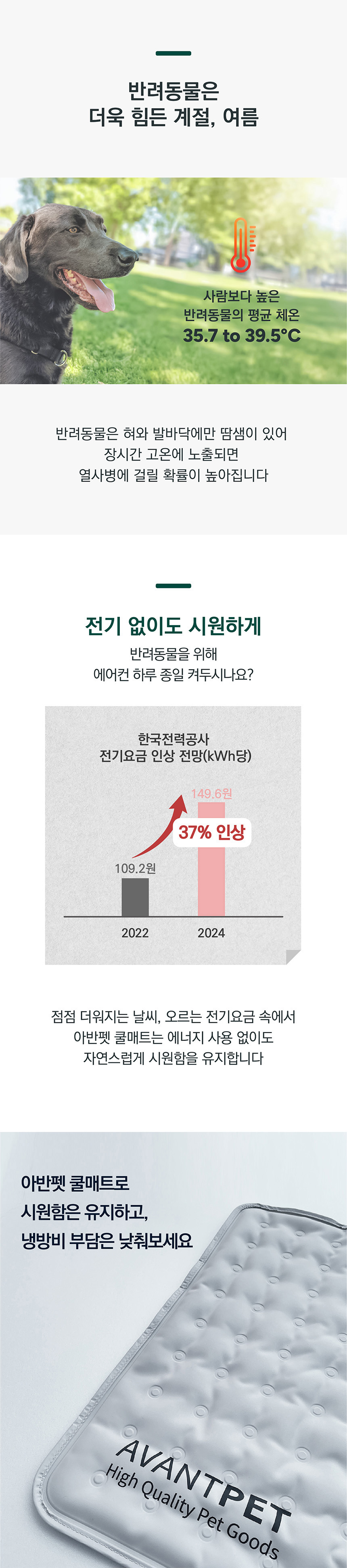 [무료배송] 아반펫 곰팡이제로 에코 쿨매트 라이트그레이/캔디핑크/프레시민트 S-L 6번째