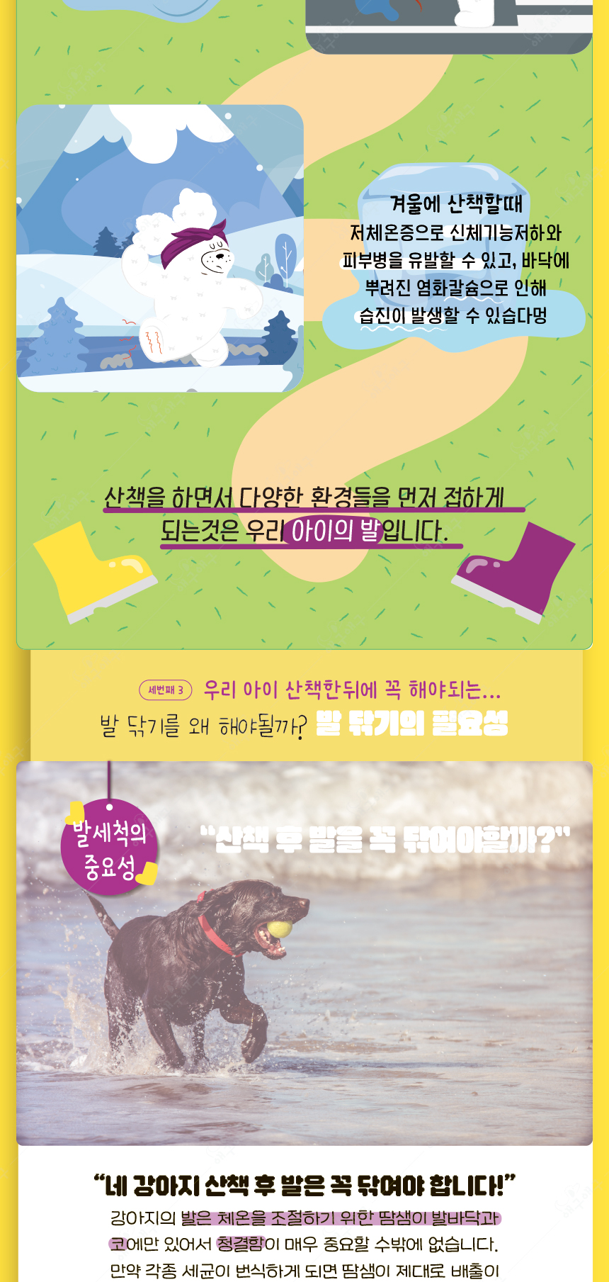 [무료배송] 애구애구 산책 신발 또각 레인부츠 베이지/민트/옐로우 S-L 6번째
