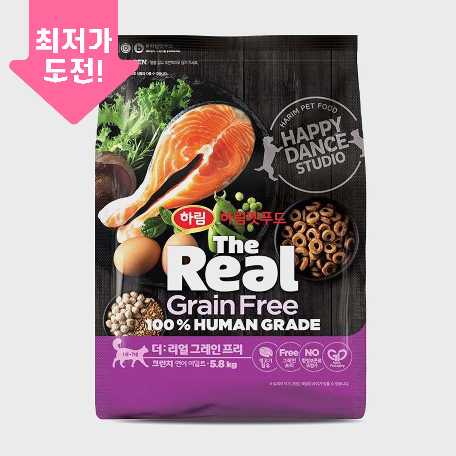 더리얼 캣 그레인프리 크런치 연어 어덜트 5.8kg 0번