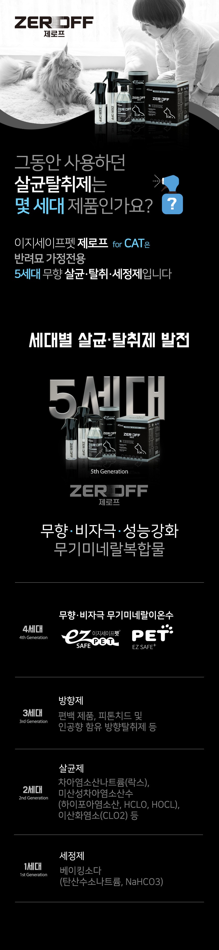 [무료배송] 이지세이프펫 제로프 고양이전용 소독 탈취제 500ml 3번째