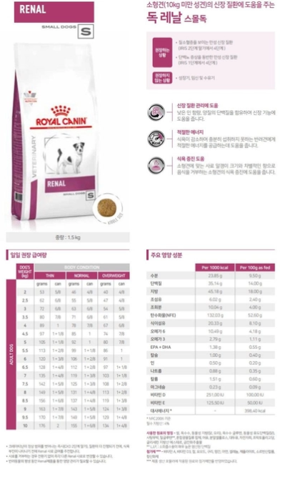 [무료배송] [유통기한임박, 25년9월20일] 로얄캐닌 독 레날 스몰독 1.5kg 1번째