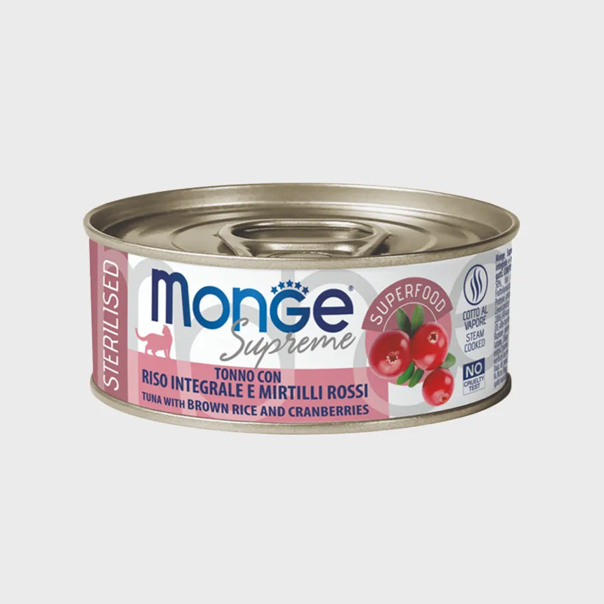 몬지 캣 슈프림 유리너리&레날 케어 현미&크랜베리 어덜트 캔 80g