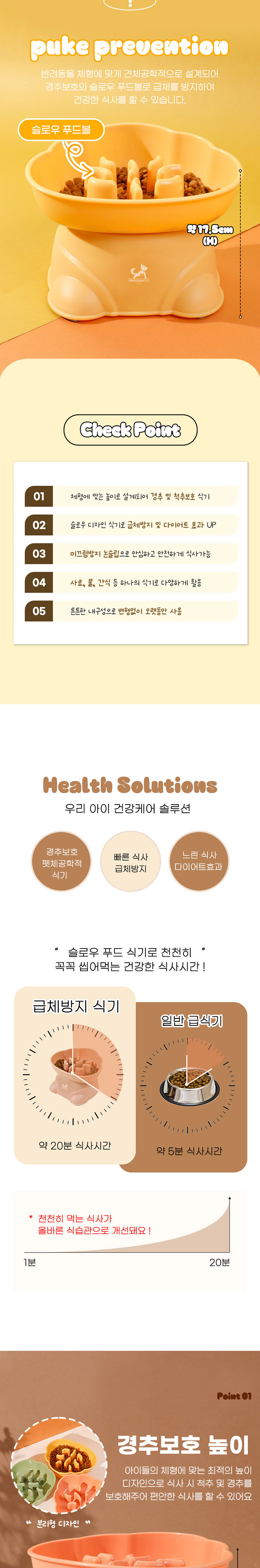 [NEW신상][무료배송] 딩동펫 반려동물 구르밍 슬로우 급체방지 보울 식기 그린/옐로우/코랄 2번째